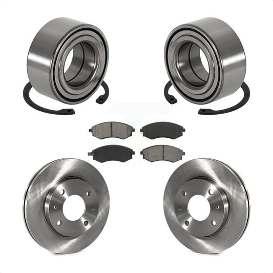 Wheel Bearing Brake Rotor & Pad Front Kit For Hyundai Sonata Kia Optima Magentis