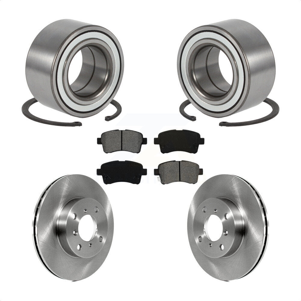 Wheel Bearing Disc Brake Rotors And Pads Front Kit For 2002-2005 Suzuki Aerio