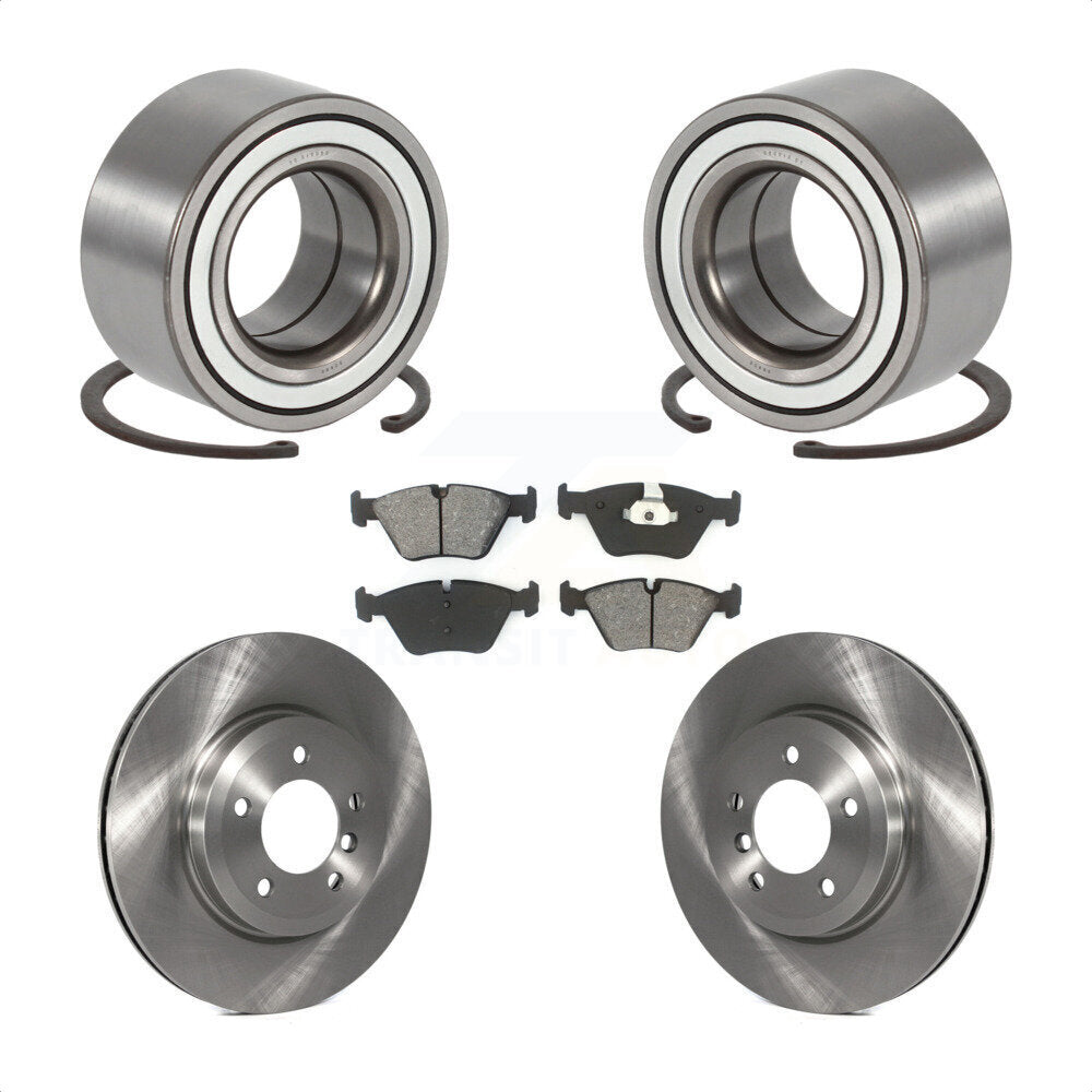 Wheel Bearing Disc Brake Rotors And Pads Front Kit For 2001-2005 BMW 330i 330xi
