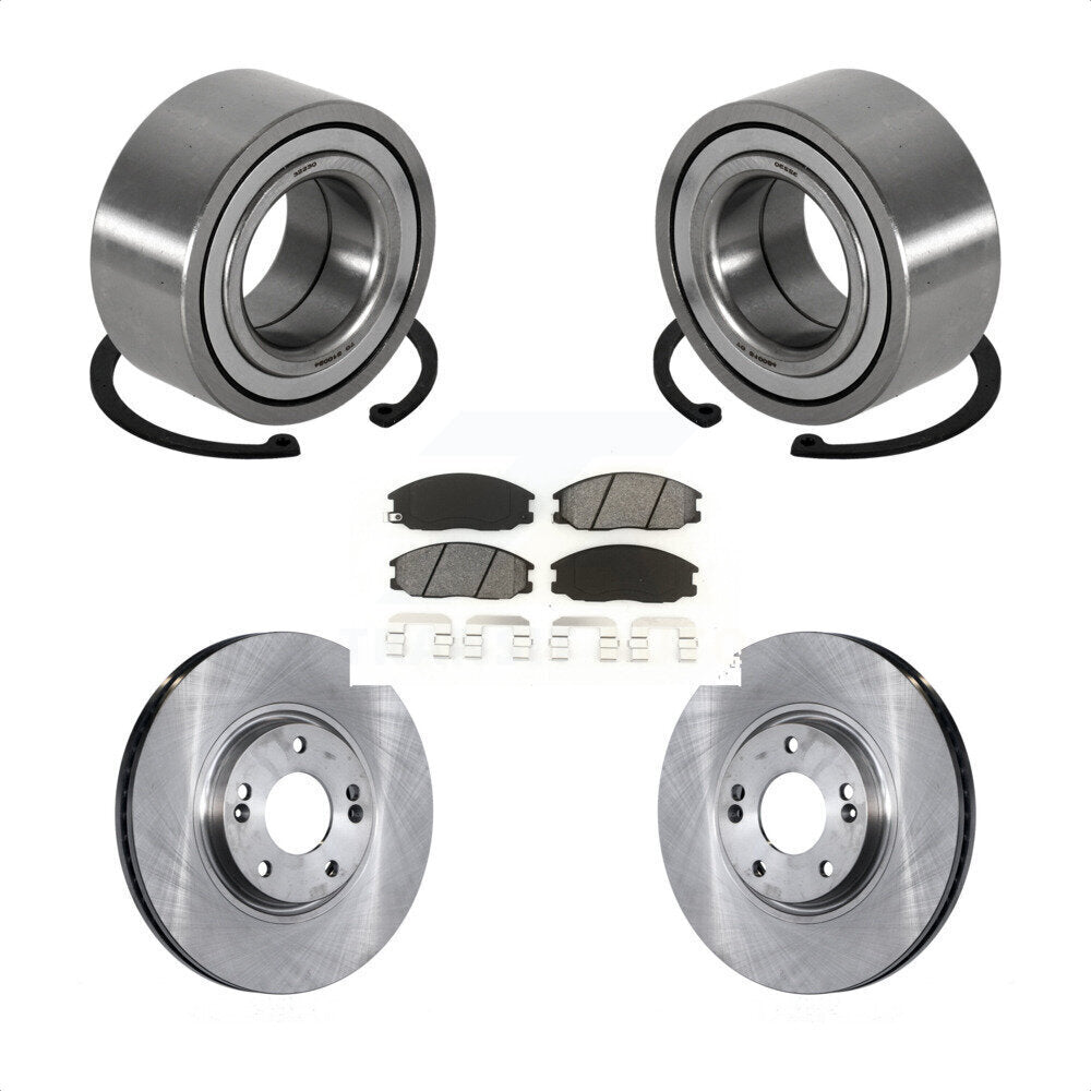 Wheel Bearing Disc Brake Rotors And Pads Front Kit For 2004-2006 Kia Amanti