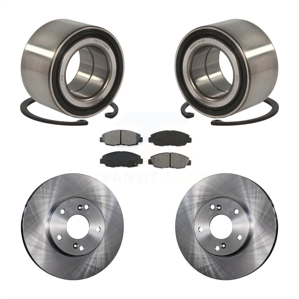 Wheel Bearing Brake Rotor Pads Front Kit For 14-15 Honda Civic Touring with 1.8L