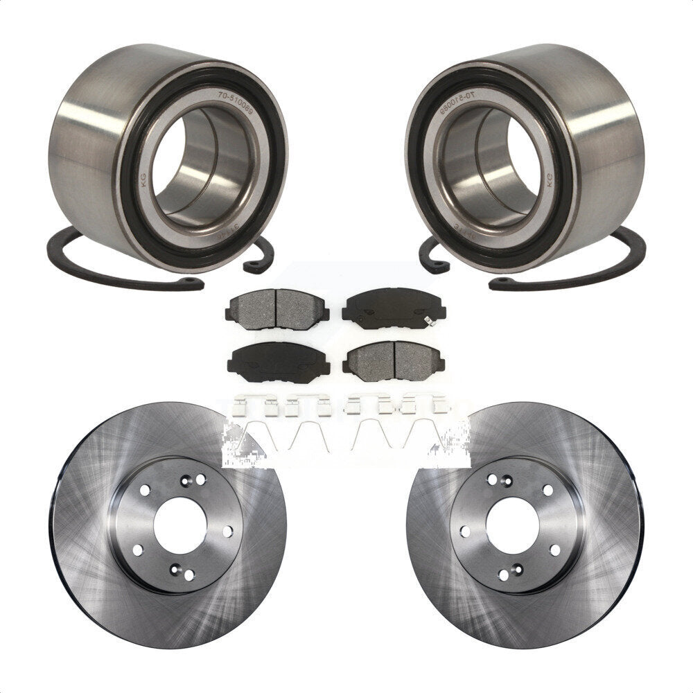 Wheel Bearing Disc Brake Rotors And Semi-Metallic Pads Front Kit For Honda Civic
