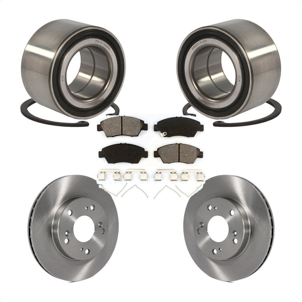 Wheel Bearing Disc Brake Rotors And Semi-Metallic Pads Front Kit For Honda Civic