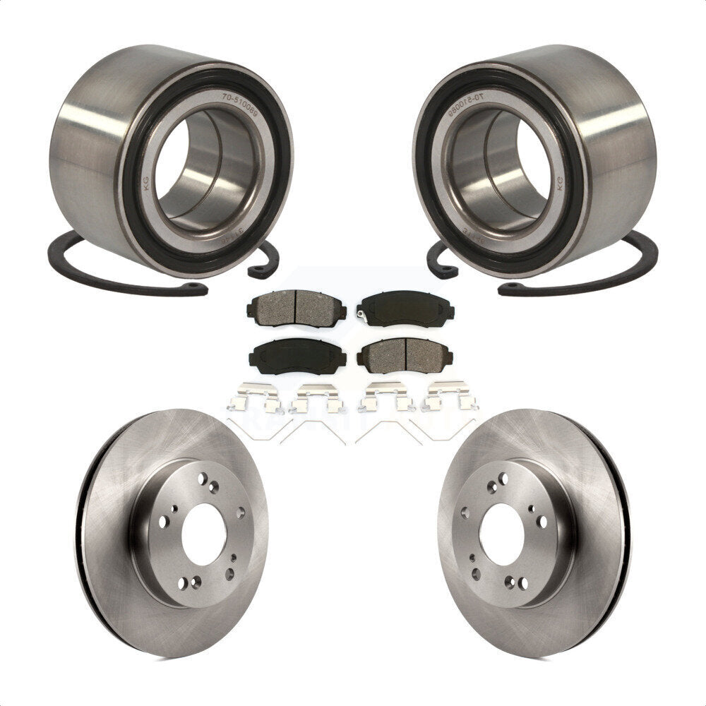 Wheel Bearing Disc Brake Rotors And Semi-Metallic Pads Front Kit For Honda Civic