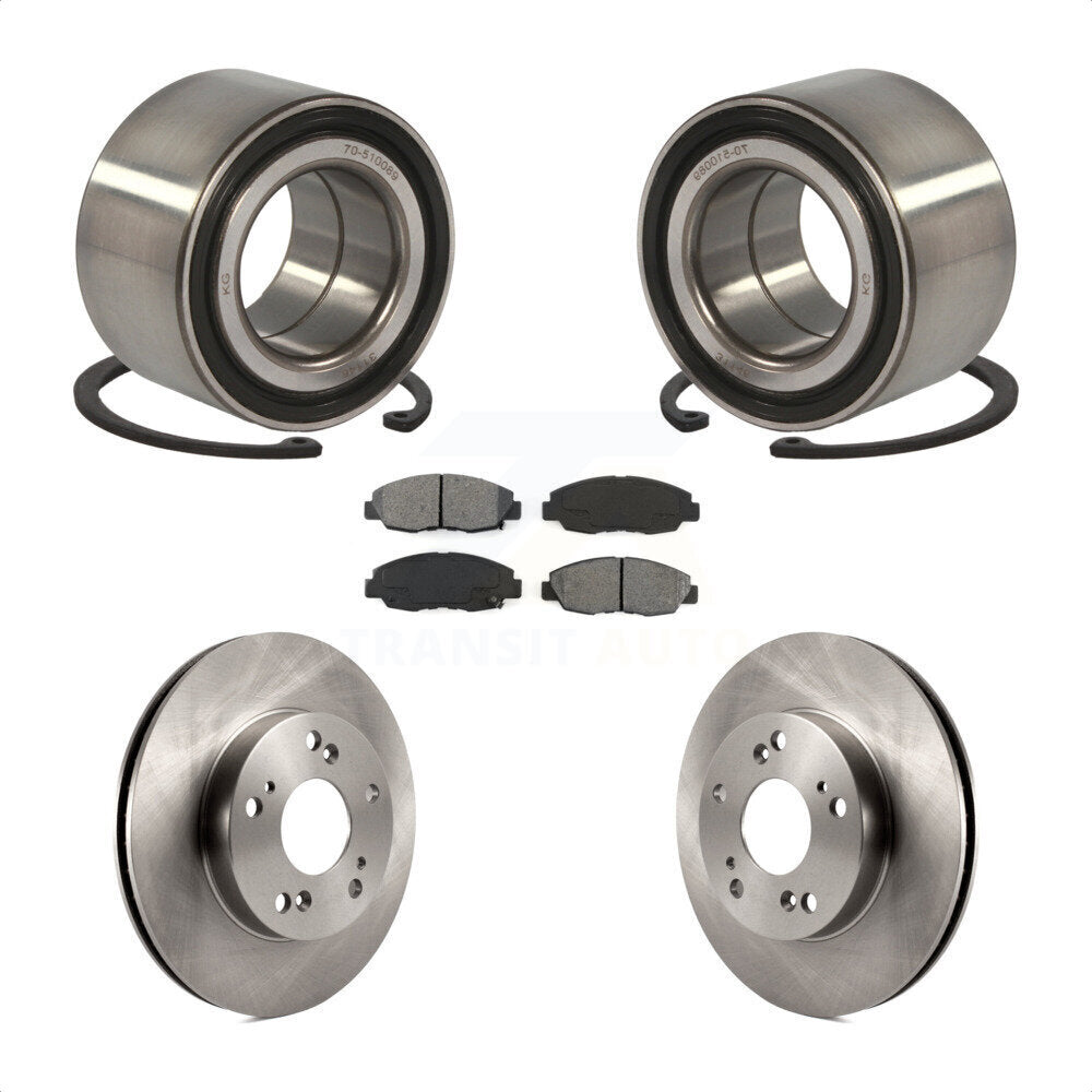 Wheel Bearing Disc Brake Rotors And Semi-Metallic Pads Front Kit For Honda Civic
