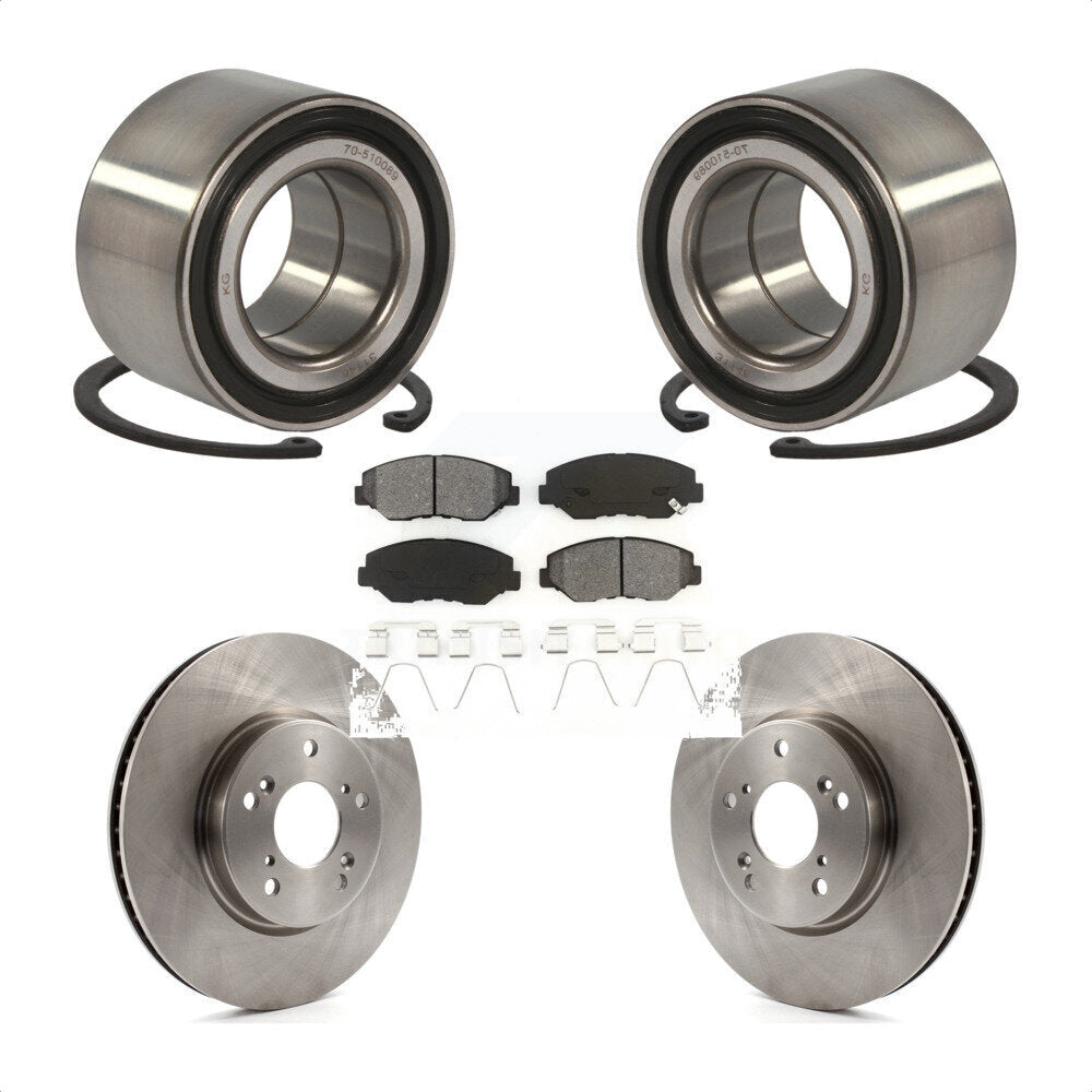 Wheel Bearing Disc Brake Rotors And Semi-Metallic Pads Front Kit For Honda Civic