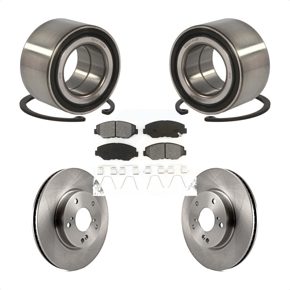 Wheel Bearing Disc Brake Rotors And Semi-Metallic Pads Front Kit For Honda Civic