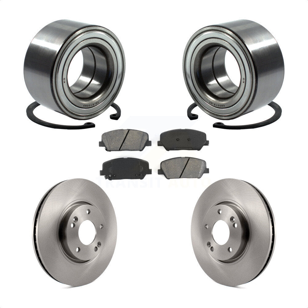 Wheel Bearing Brake Rotor Pads Front Kit For 13-15 Hyundai Veloster Turbocharged