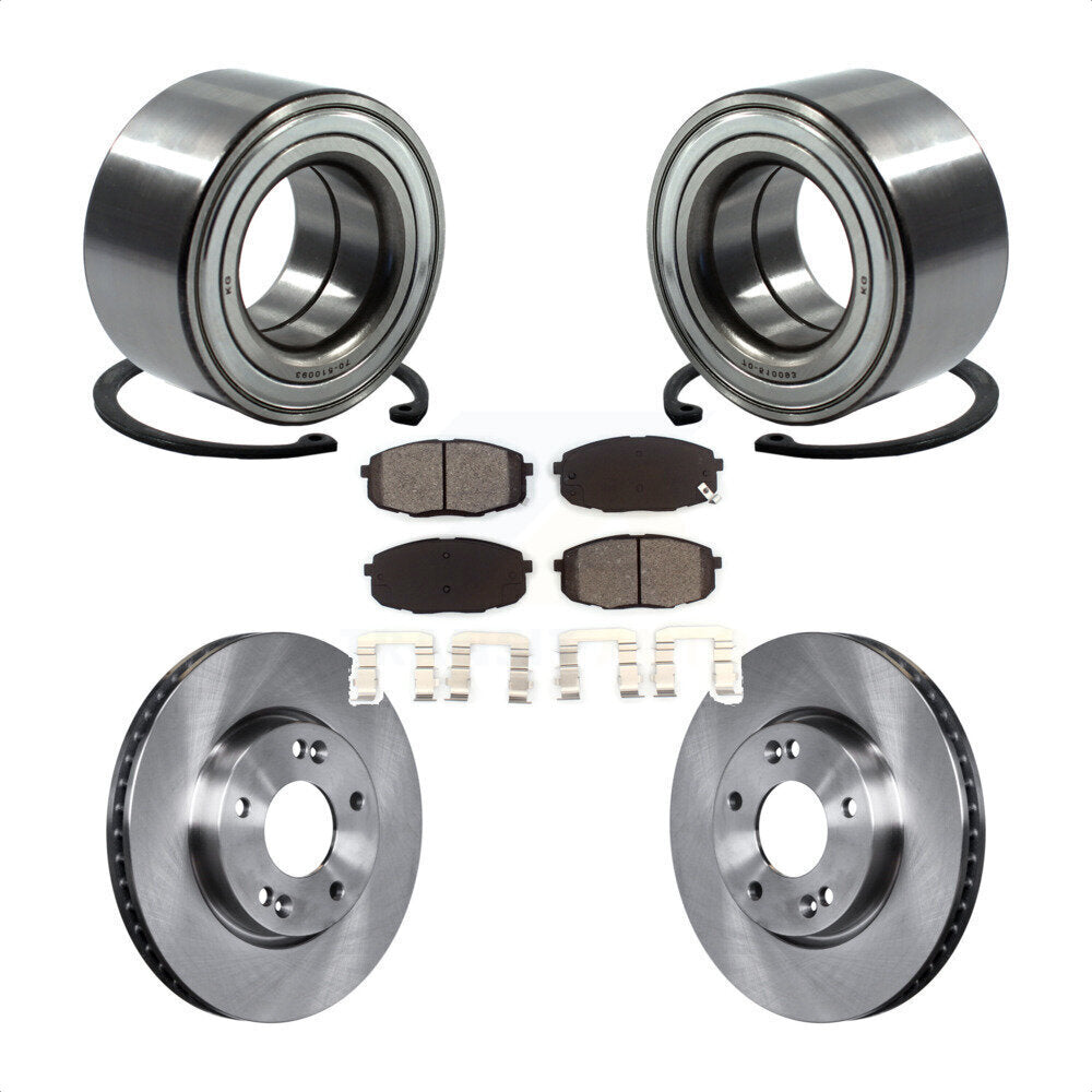 Wheel Bearing Disc Brake Rotors And Pads Front Kit For Kia Forte Koup Forte5