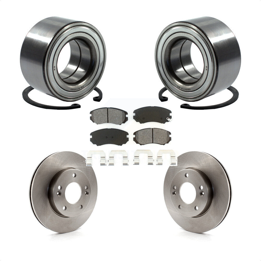 Wheel Bearing Disc Brake Rotors And Pads Front Kit For 2010-2011 Kia Soul 1.6L