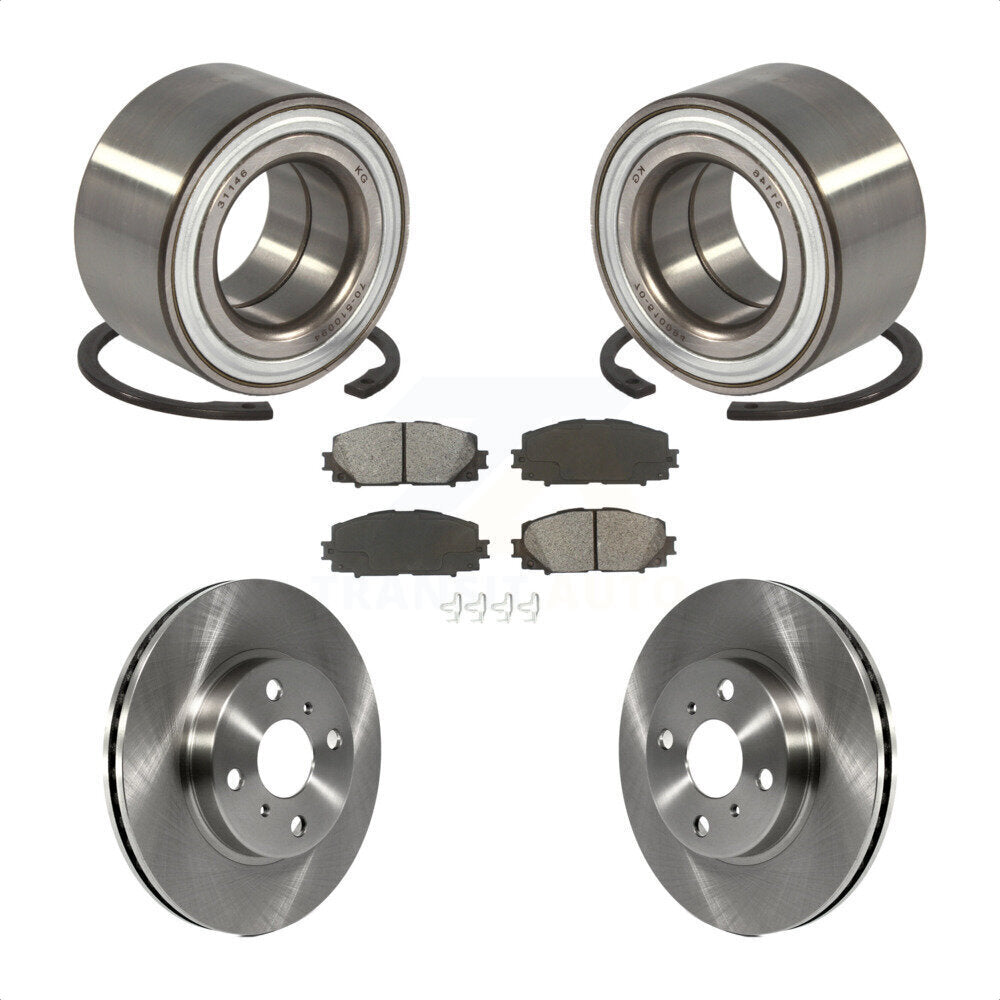 Wheel Bearing Disc Brake Rotor & Pad Front Kit For Toyota Yaris Prius C Scion iQ