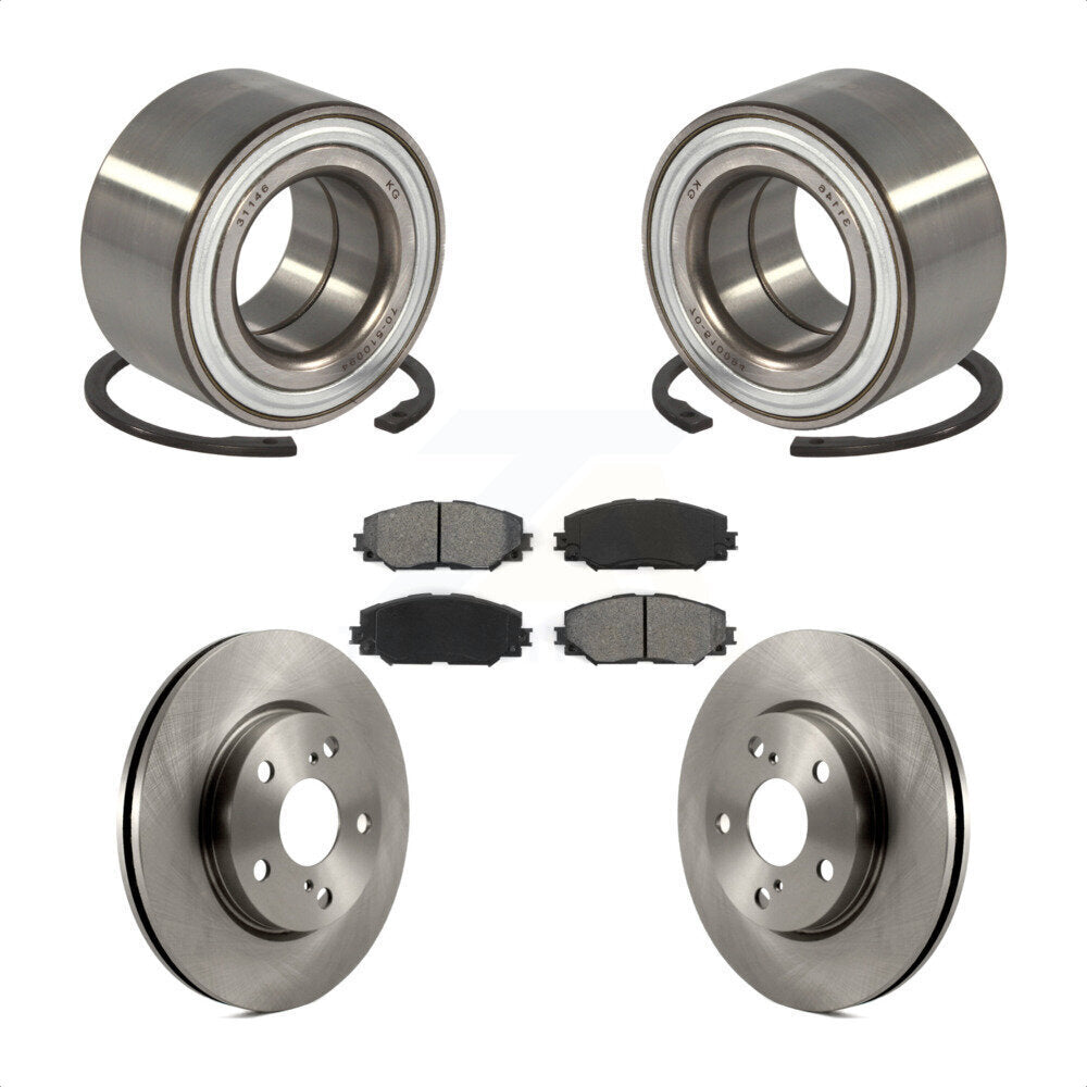 Wheel Bearing Disc Brake Rotors And Pads Front Kit For 2017-2018 Toyota Prius V