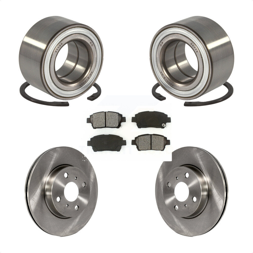 Wheel Bearing Disc Brake Rotors And Semi-Metallic Pads Front Kit For Scion iQ