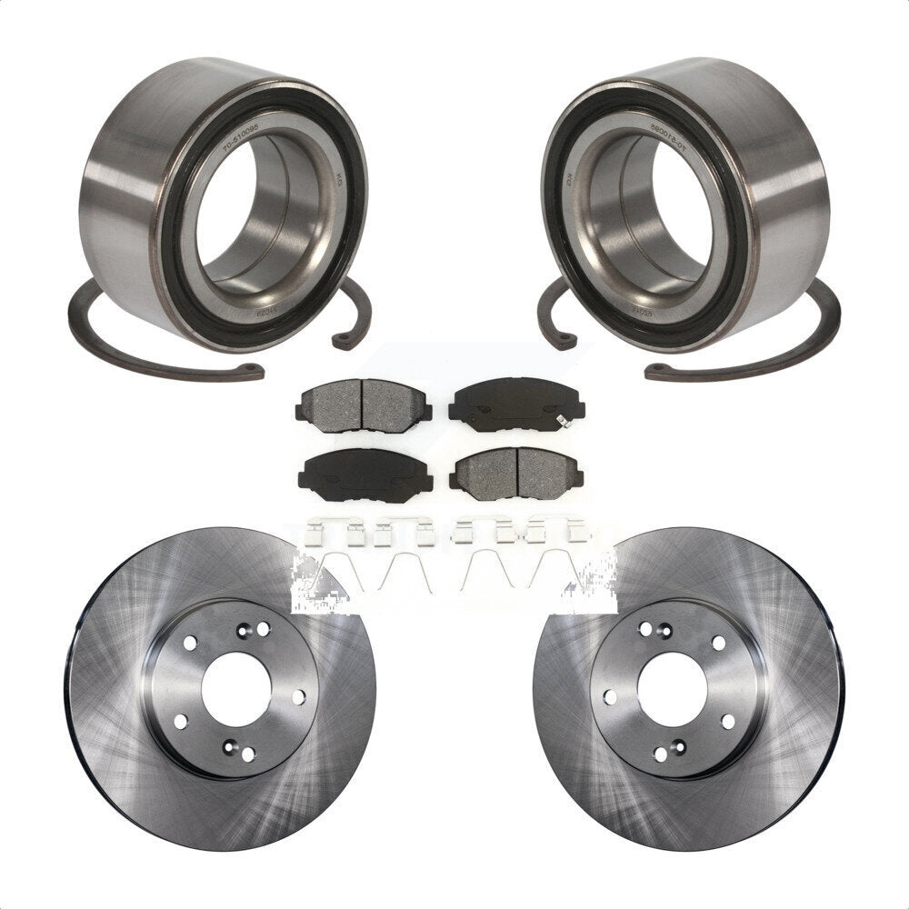 Wheel Bearing Disc Brake Rotor And Semi-Metallic Pads Front Kit For Honda Accord