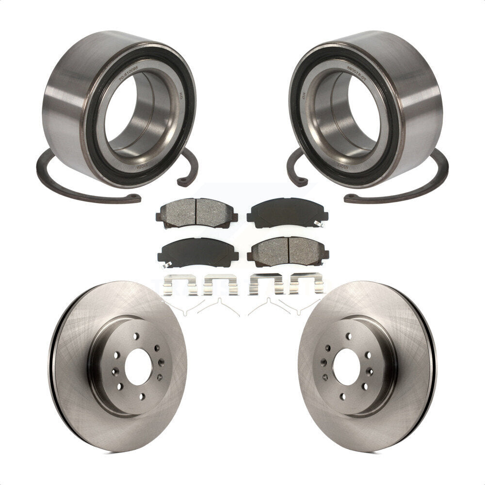 Wheel Bearing Disc Brake Rotors And Pads Front Kit For 2009-2014 Acura TL