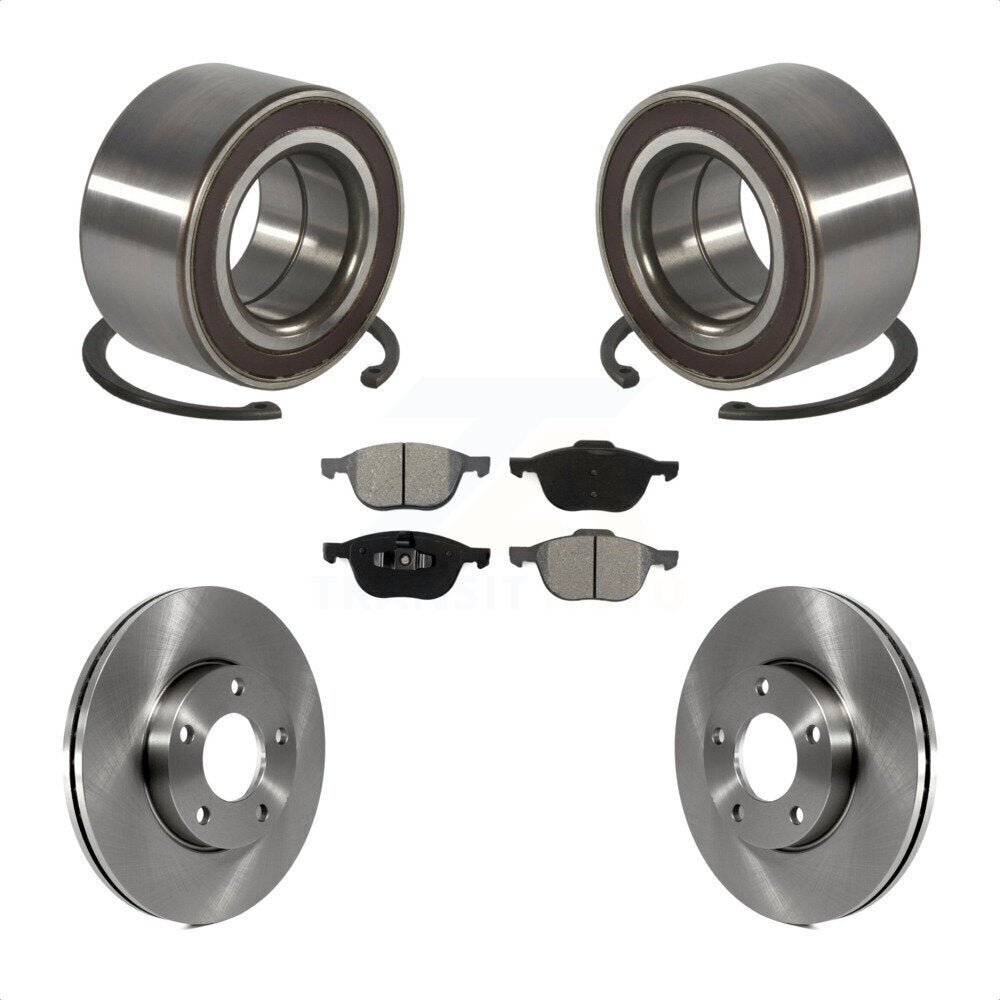 Wheel Bearing Disc Brake Rotor And Semi-Metallic Pad Front Kit For Mazda 3 Sport