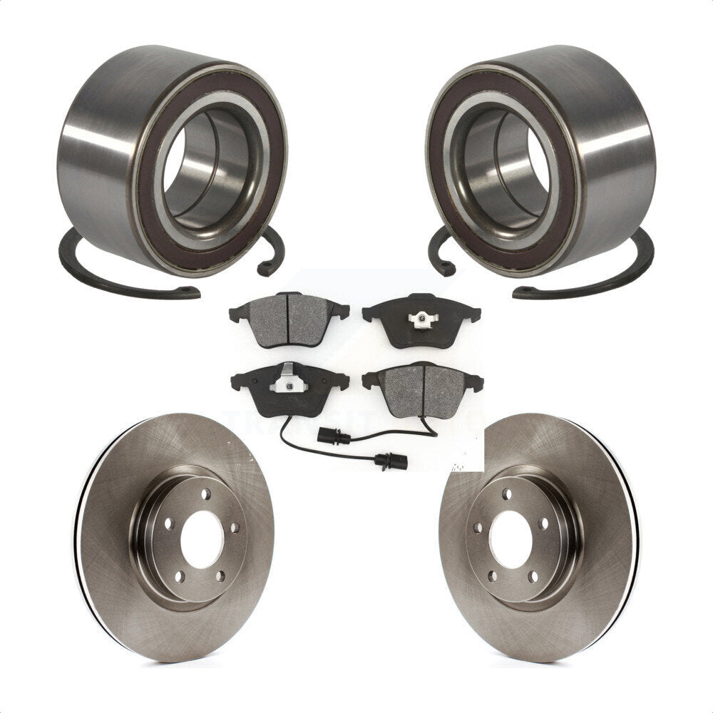 Wheel Bearing Disc Brake Rotors And Semi-Metallic Pads Front Kit For Mazda 3