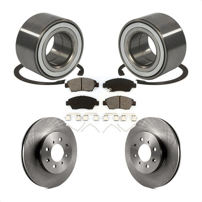 Wheel Bearing Disc Brake Rotors And Semi-Metallic Pads Front Kit For Honda Fit
