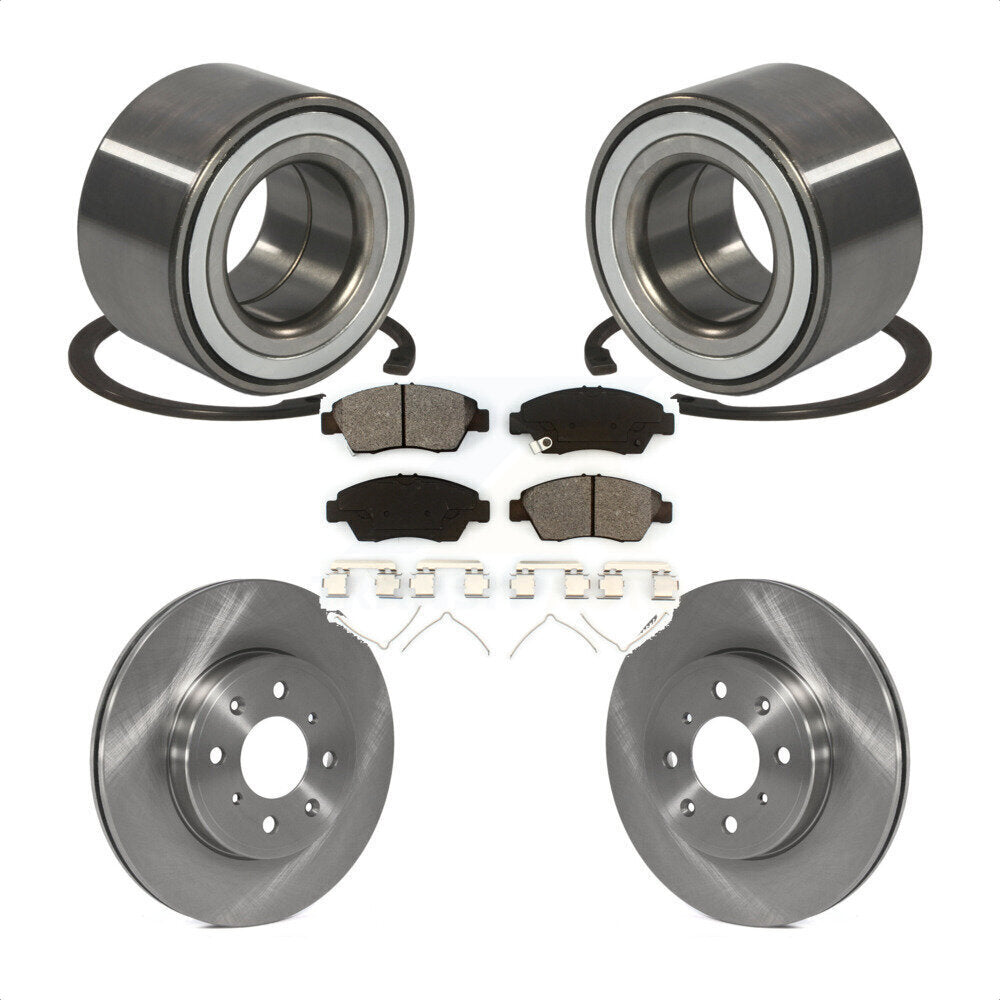 Wheel Bearing Disc Brake Rotors And Pads Front Kit For 2015-2020 Honda Fit
