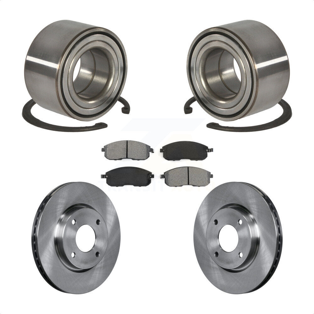 Wheel Bearing Disc Brake Rotor And Pad Front Kit For 2010-2011 Nissan Versa 1.8L