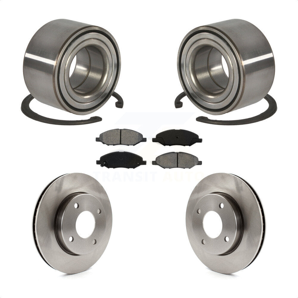 Wheel Bearing Disc Brake Rotor And Pad Front Kit For 2010-2011 Nissan Versa 1.6L
