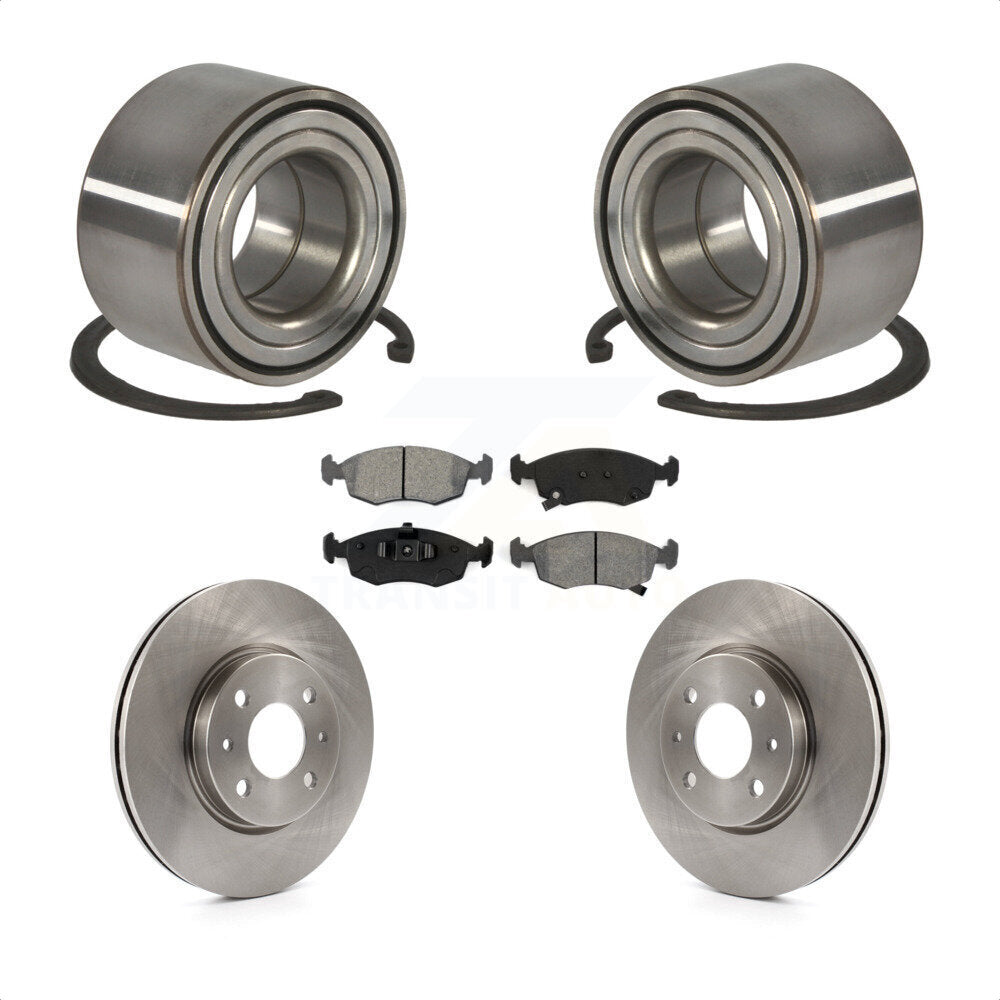 Wheel Bearing Disc Brake Rotors And Semi-Metallic Pads Front Kit For Fiat 500