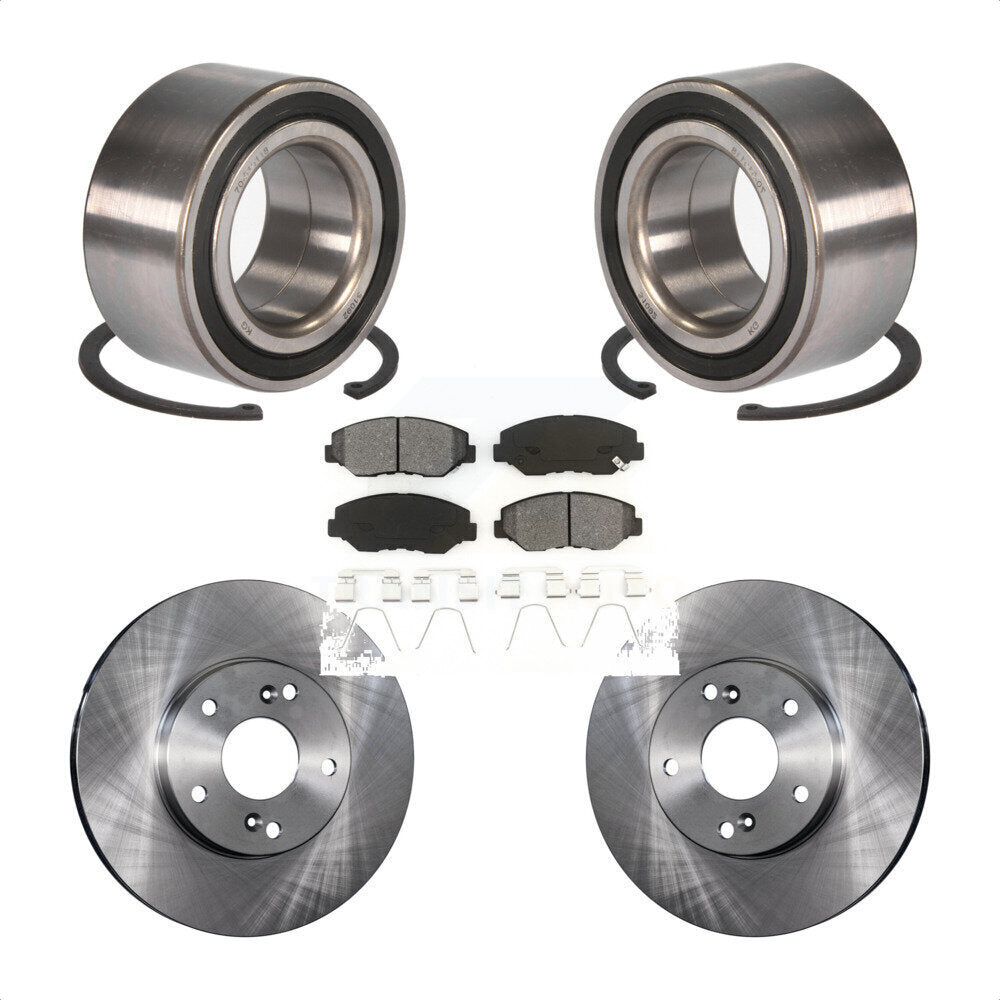 Wheel Bearing Disc Brake Rotor And Semi-Metallic Pads Front Kit For Honda Accord