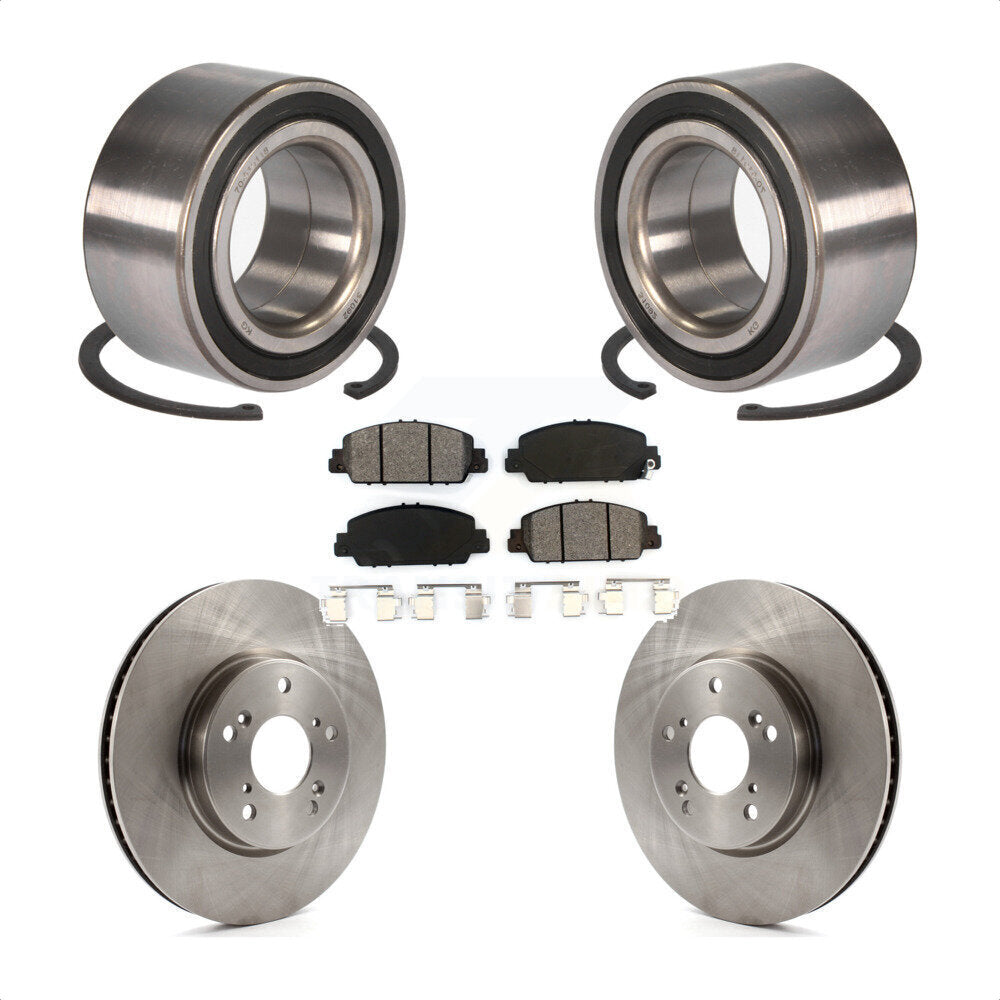 Wheel Bearing Disc Brake Rotor And Semi-Metallic Pads Front Kit For Honda Accord