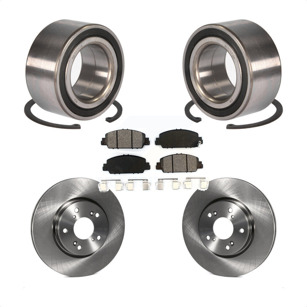 Wheel Bearing Disc Brake Rotor And Semi-Metallic Pads Front Kit For Honda Accord
