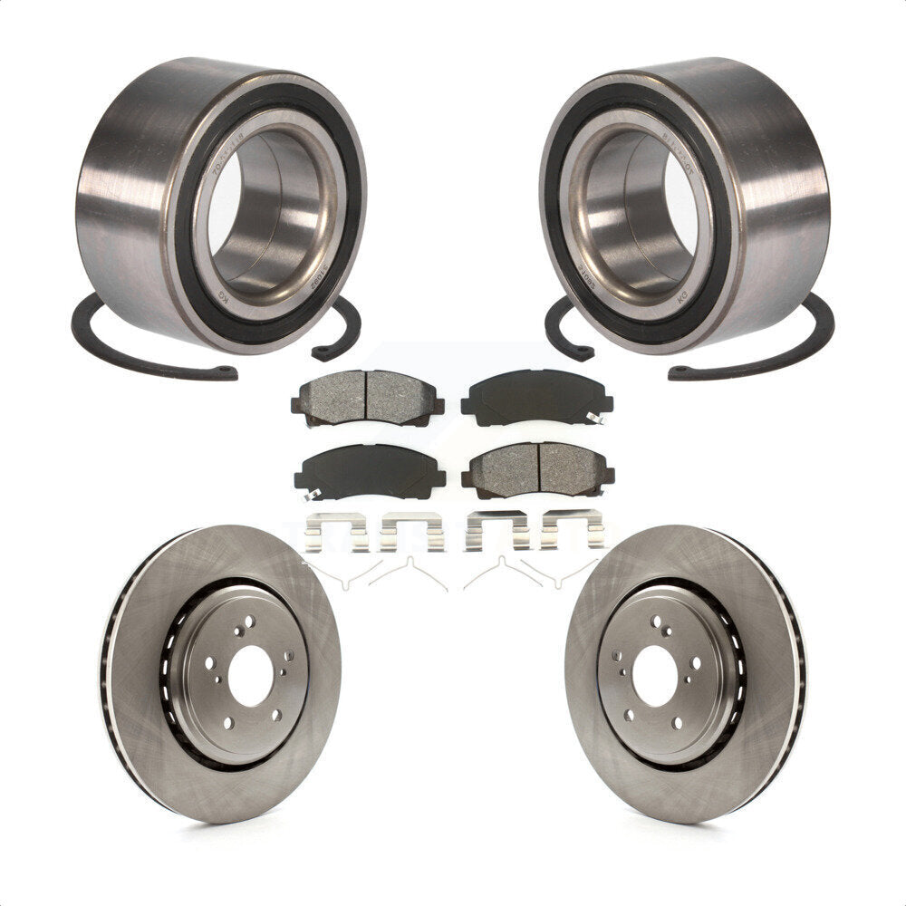 Wheel Bearing Disc Brake Rotors And Pads Front Kit For 2015-2020 Acura TLX