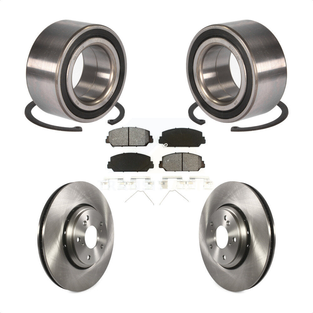 Wheel Bearing Disc Brake Rotor And Semi-Metallic Pads Front Kit For Honda Accord