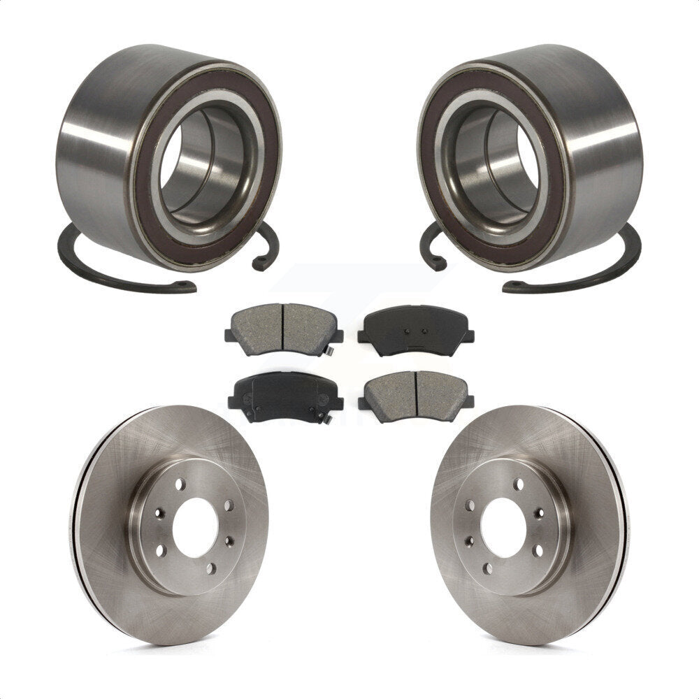 Wheel Bearing Disc Brake Rotors And Semi-Metallic Pads Front Kit For Kia Rio
