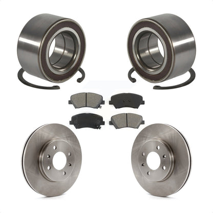 Wheel Bearing Disc Brake Rotors And Semi-Metallic Pads Front Kit For Kia Rio