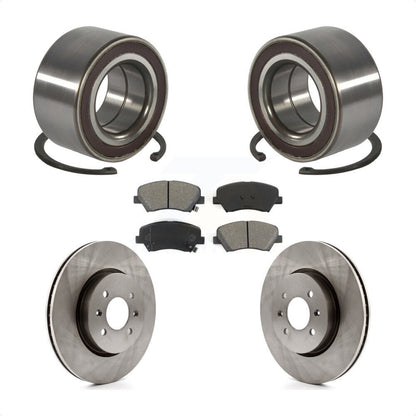 Wheel Bearing Disc Brake Rotors And Semi-Metallic Pads Front Kit For Kia Rio