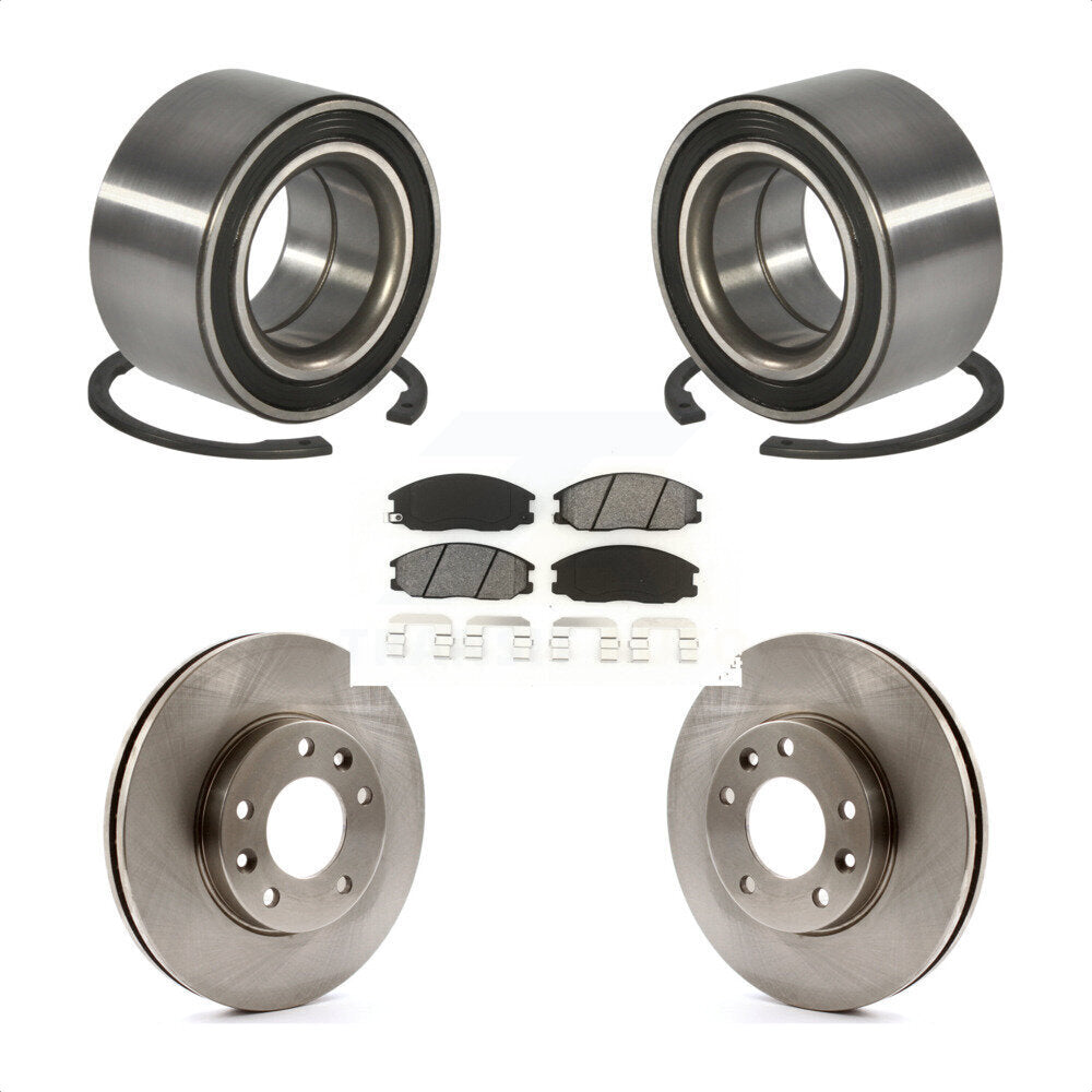 Wheel Bearing Disc Brake Rotors And Semi-Metallic Pads Front Kit For Kia Sedona