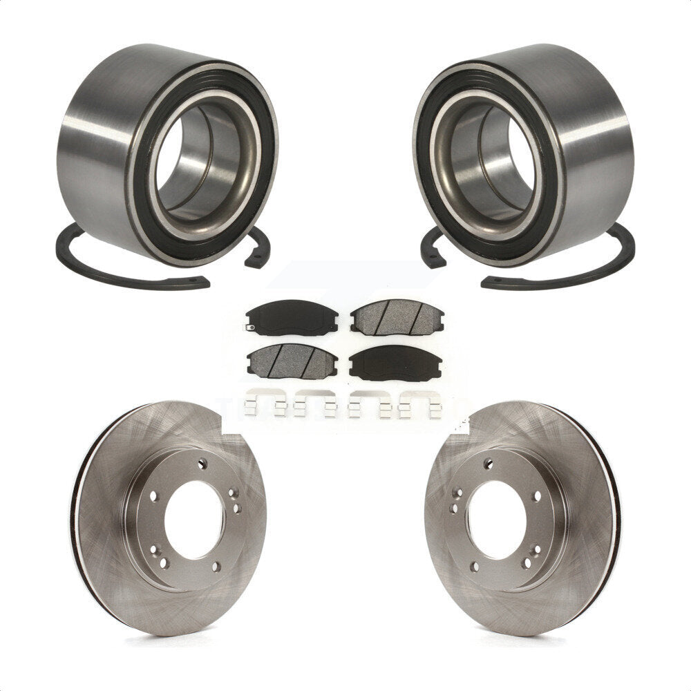 Wheel Bearing Disc Brake Rotors And Pads Front Kit For 2003-2006 Kia Sorento
