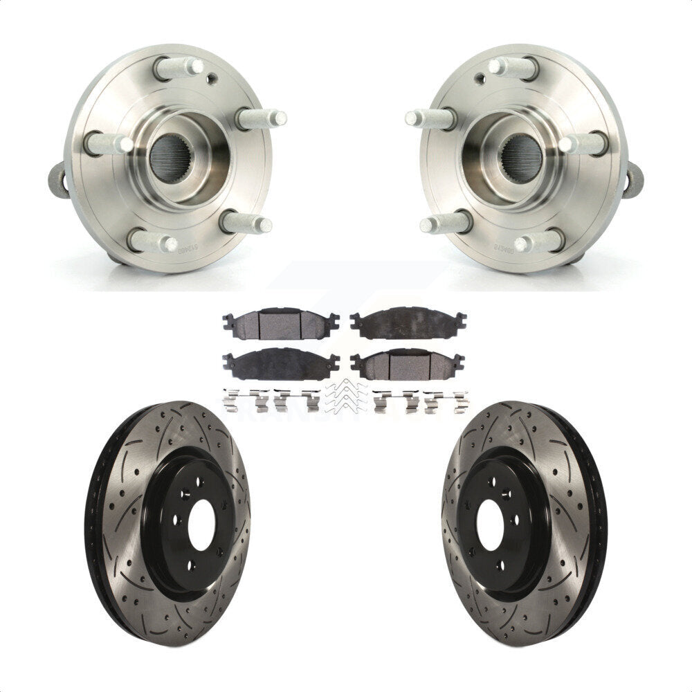 Hub Bearing Assembly Coat Drill Slot Brake Rotor Pad Front Kit For Ford Explorer