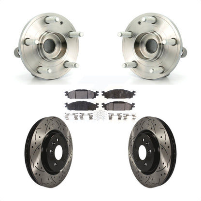 Hub Bearing Assembly Coat Drill Slot Brake Rotor Pad Front Kit For Ford Explorer
