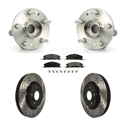 Hub Bearing Drilled Slot Brake Rotor Pads Front Kit For 2013 Ford Explorer Sport