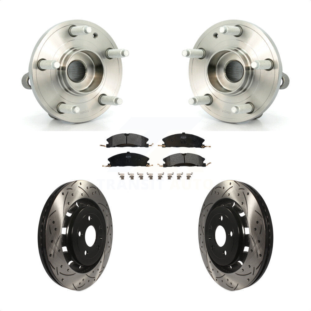 Hub Bearing Coated Drill Slot Brake Rotor Pad Front Kit For Ford Explorer Police