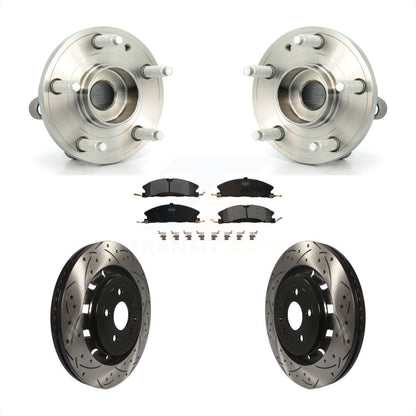 Hub Bearing Coated Drill Slot Brake Rotor Pad Front Kit For Ford Explorer Police