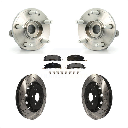 Hub Bearing Coated Drill Slot Brake Rotor Pad Front Kit For Ford Explorer Police