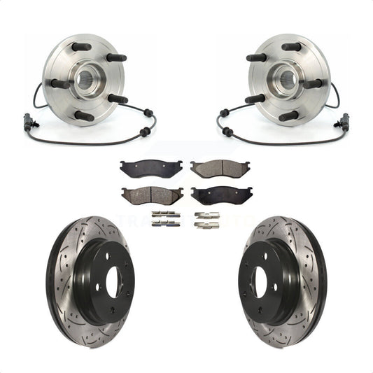 Hub Bearing Drilled Slot Brake Rotor & Pad Front Kit For 2004-2005 Dodge Durango