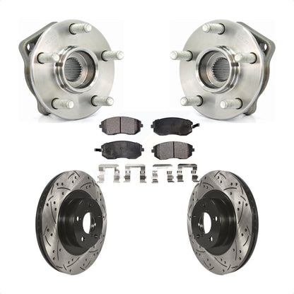Hub Bearing Drill Slot Brake Rotor Pads Front Kit For Subaru Outback Impreza WRX