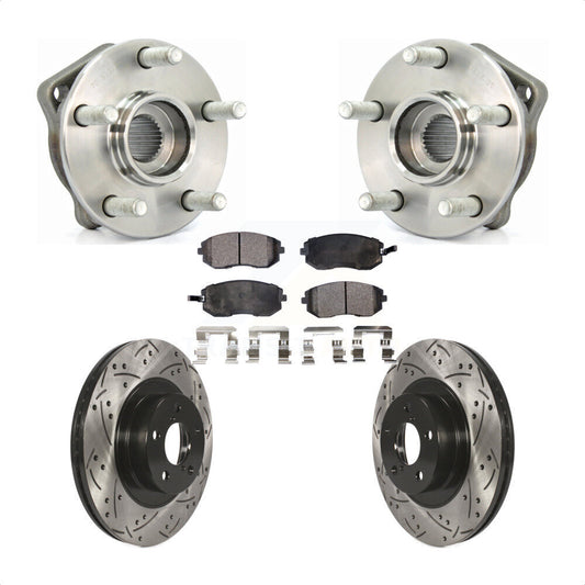 Hub Bearing Drill Slot Brake Rotor Pads Front Kit For Subaru Outback Impreza WRX