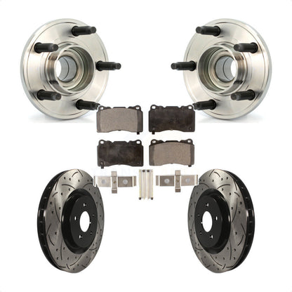 Hub Bearing Assembly Coat Drill Slot Brake Rotor Pads Front Kit For Ford Mustang