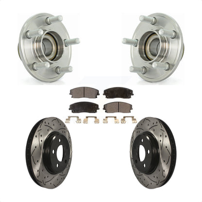 Hub Bearing Drill Slot Brake Rotor Pads Front Kit For Dodge Chrysler 300 Charger