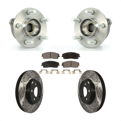 Hub Bearing Drill Slot Brake Rotor Pads Front Kit For Dodge Charger Chrysler 300