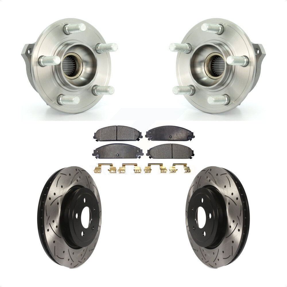 Hub Bearing Drill Slot Brake Rotor Pads Front Kit For Dodge Chrysler 300 Charger