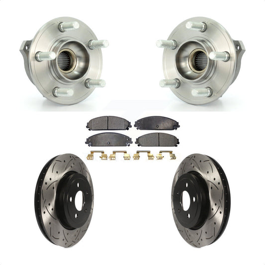 Hub Bearing Drill Slot Brake Rotor Pads Front Kit For Dodge Chrysler 300 Charger